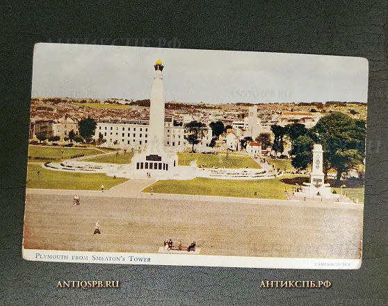 Открытка "Plymouth from Smeaton's Tower" Башня Смитона Маяк Англия Нач. ХХ века №6609